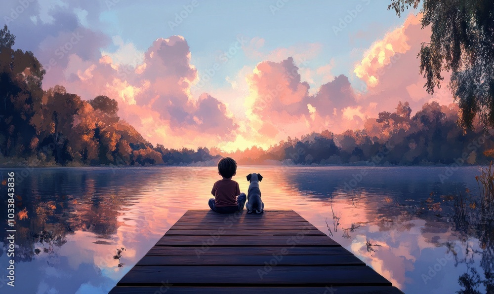 Serenity by the Lake at Sunset Serenity by the Lake at Sunset