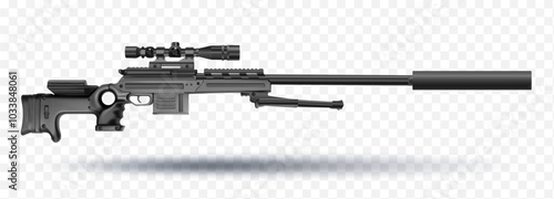 sniper rifle firearms modern weapons realistic vector illustrations