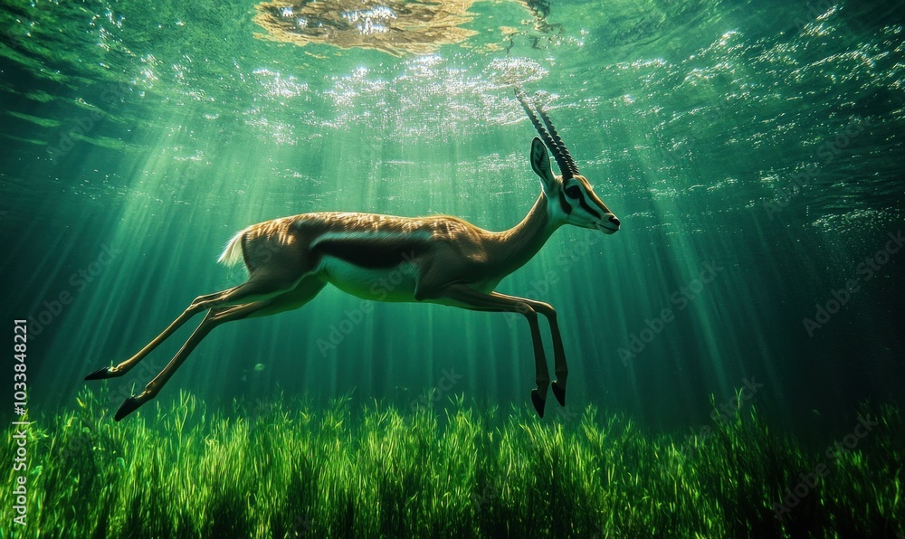 Obraz premium Gazelle Underwater Dreamscape