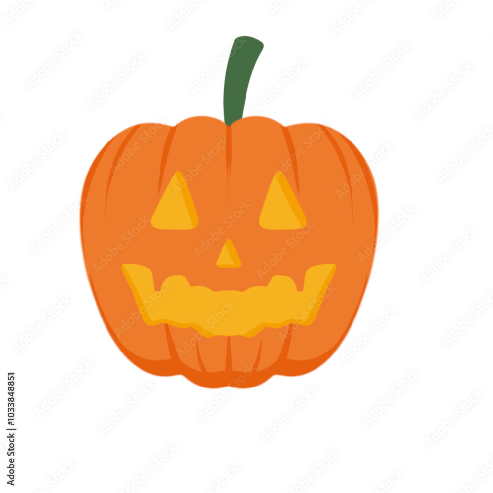 Fototapeta premium Minimalist Illustration of a Halloween Pumpkin, Capturing the Spirit of the Season in Simple and Modern Art Style