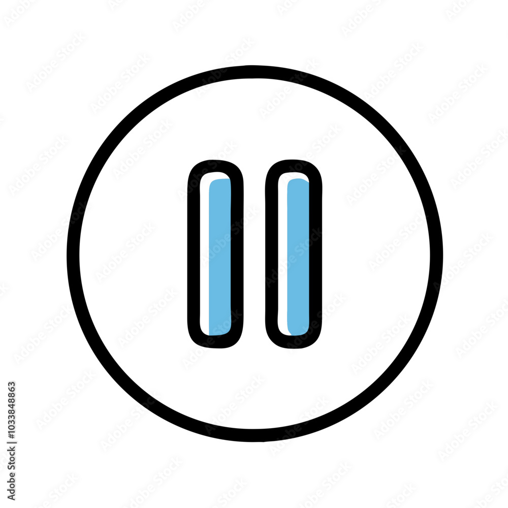 Pause button icon in simple style for media player control Pause button icon in simple style for media player control