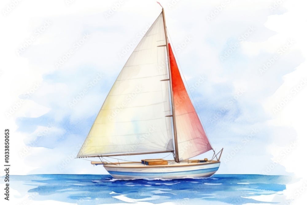 Fototapeta premium Sailboat watercraft vehicle dinghy.