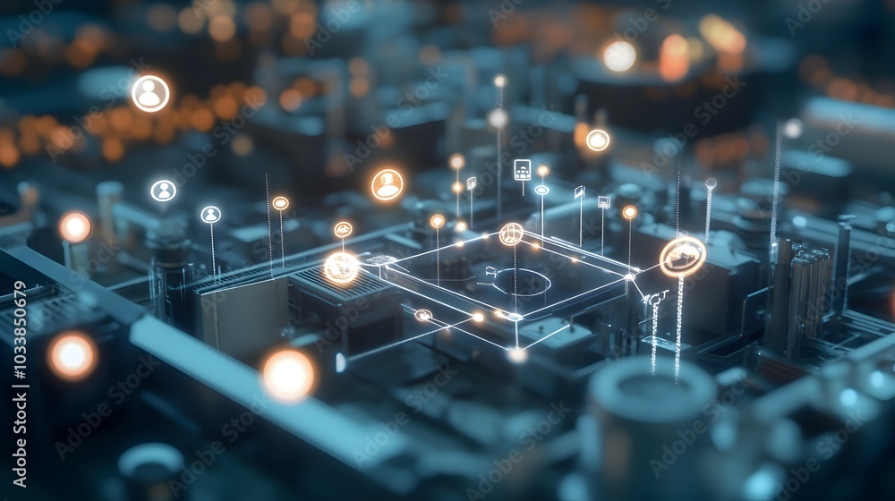 Futuristic Digital Grid Technology Network Abstract Pattern Background Futuristic Digital Grid Technology Network Abstract Pattern Background