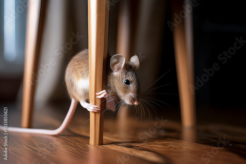 Obraz na płótnie Eine Maus am Stuhlbein w salonie