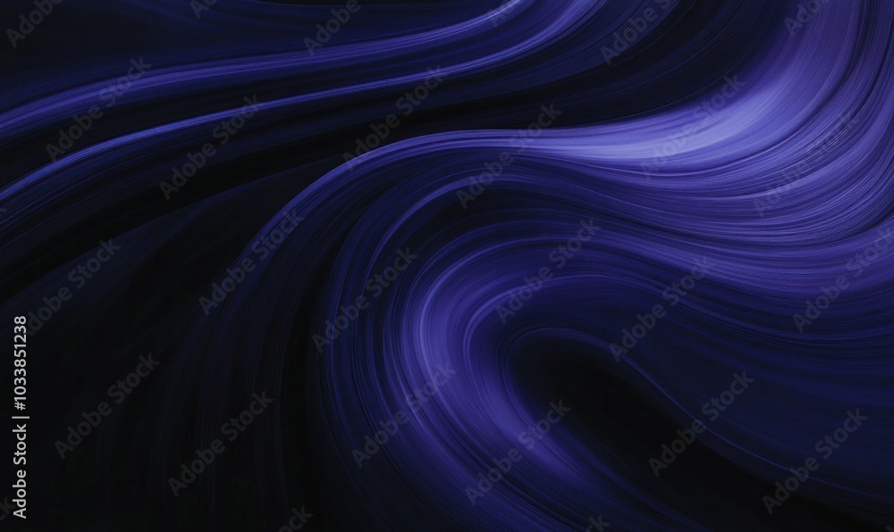 Obraz premium Abstract Flowing Blue Waves on Dark Background