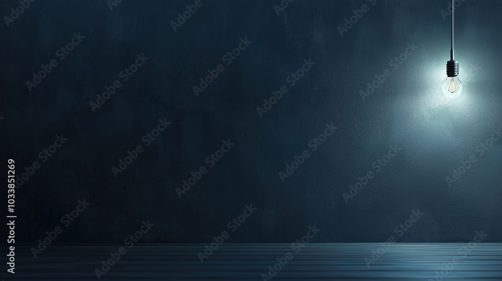 Dark empty room with single flickering light bulb casting long shadows, emphasizing absence of power and eerie atmosphere, minimalist setting with focus on light bulb's glow. Dark empty room with single flickering light bulb casting long shadows, emphasizing absence of power and eerie atmosphere, minimalist setting with focus on light bulb's glow.