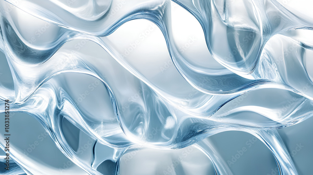 Wavy Glass Shapes Background Wavy Glass Shapes Background