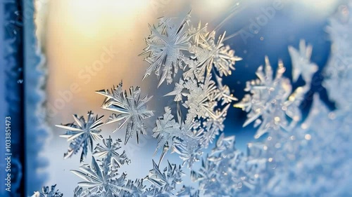 Wallpaper Mural Stunning Ice Crystals on Window Pane Torontodigital.ca