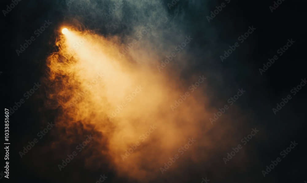 Fototapeta premium Dramatic Spotlight Beam Through Misty Atmosphere