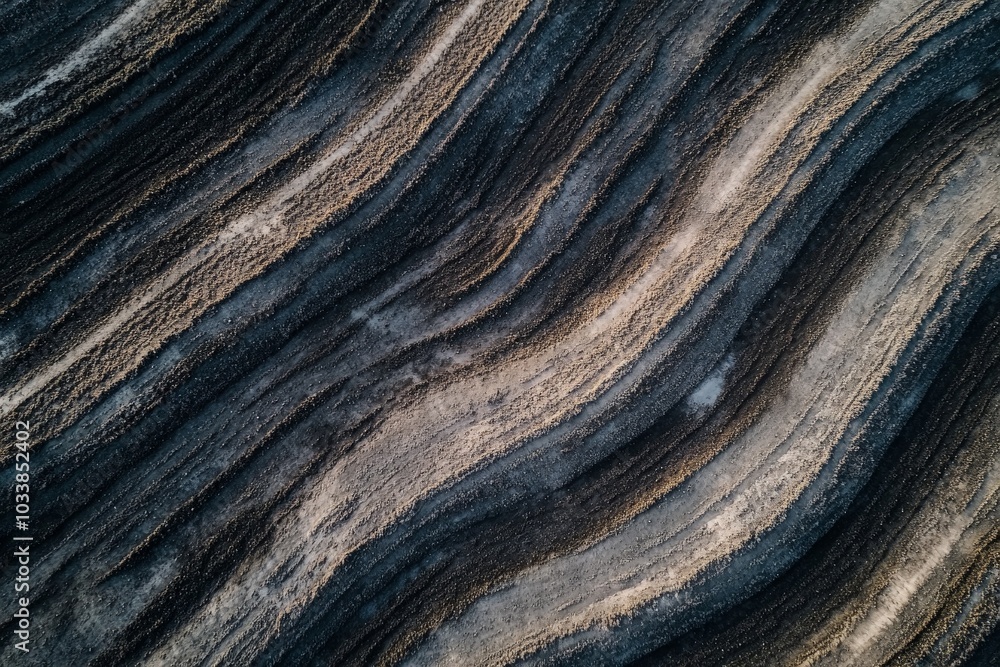 Fototapeta premium Abstract aerial photography showcasing striking formations through earthy textures and hues, revealing artistic processes and creating an emotional connection to the planet.