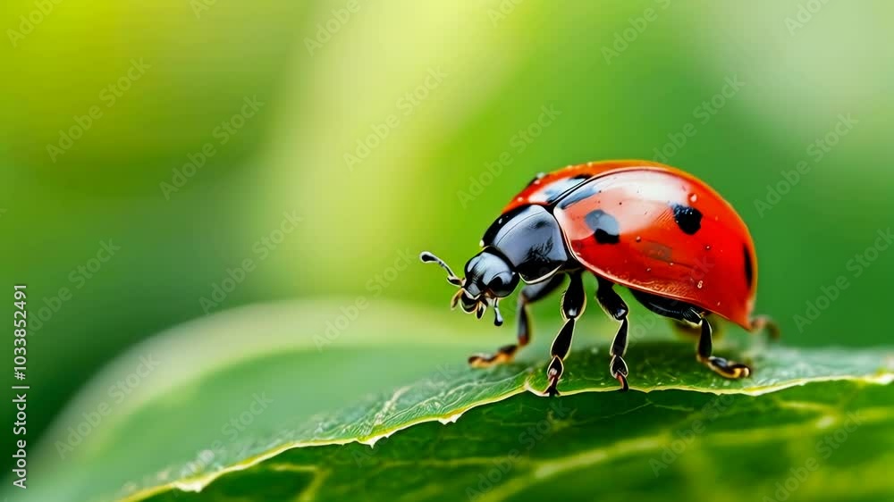 Close Up of a Ladybug on a Leaf Close Up of a Ladybug on a Leaf
