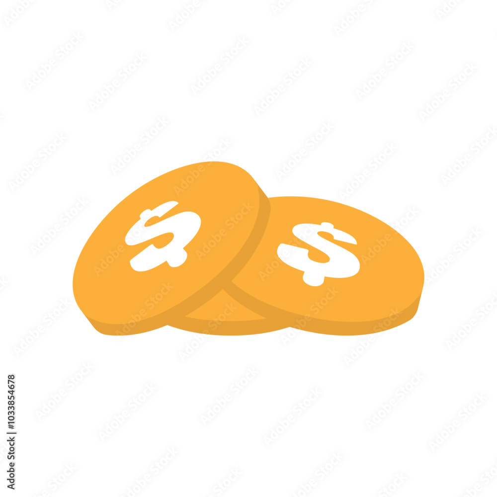 Coin stack icon logo design template isolated illustration Coin stack icon logo design template isolated illustration