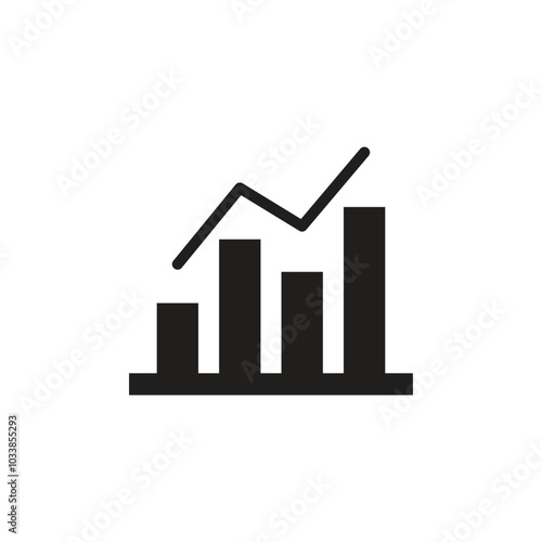 Statistics icon logo design template isolated illustration