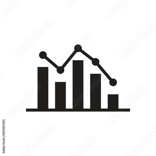 Statistics icon logo design template isolated illustration