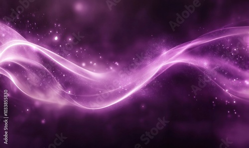 Abstract Purple Wave of Light on Dark Background