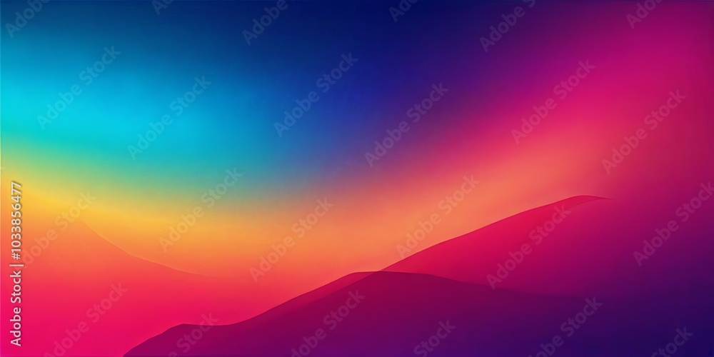 A colorful sky with a mountain range in the background A colorful sky with a mountain range in the background