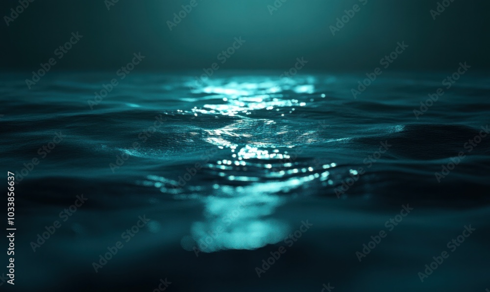 Obraz premium Serene Ocean Waves Under Moonlight