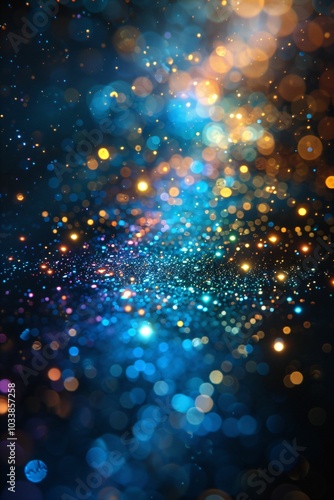 arrière plan, lumières étincelantes, bleues et verts, effet graphique, flou et bokeh 