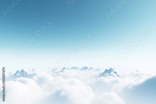 Majestic Mountain Range Above the Clouds - Aerial View