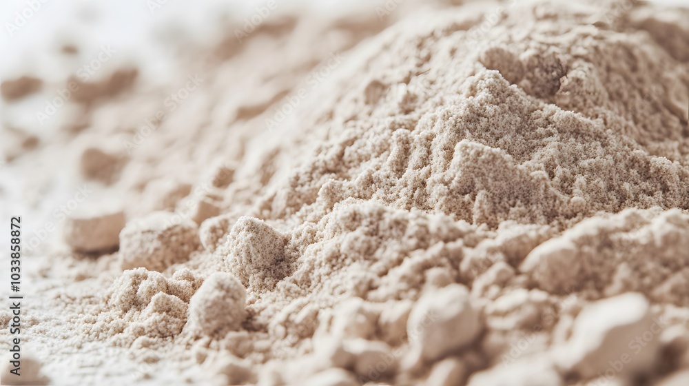 heap of protein powder on white. heap of protein powder on white.