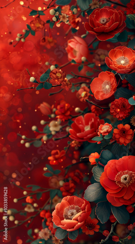  Vintage floral texture art background 