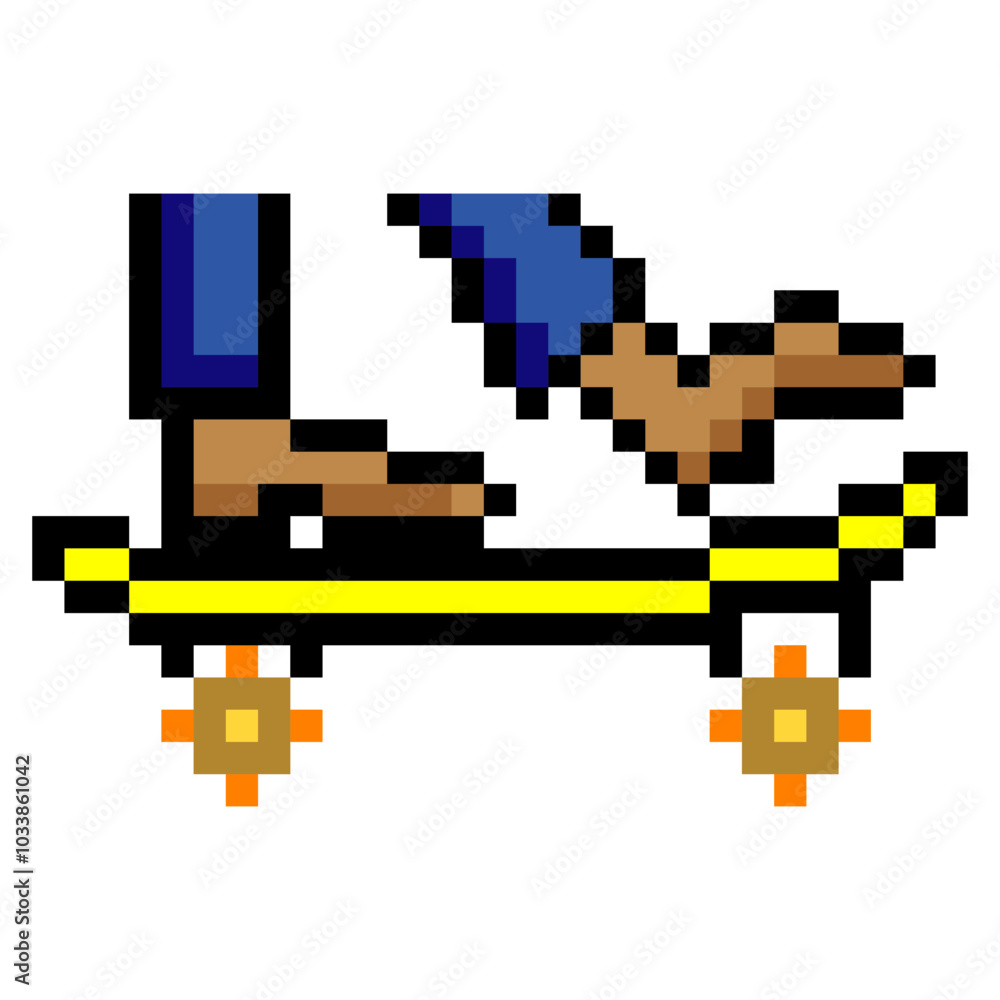Obraz premium Skateboarding game in pixel art style