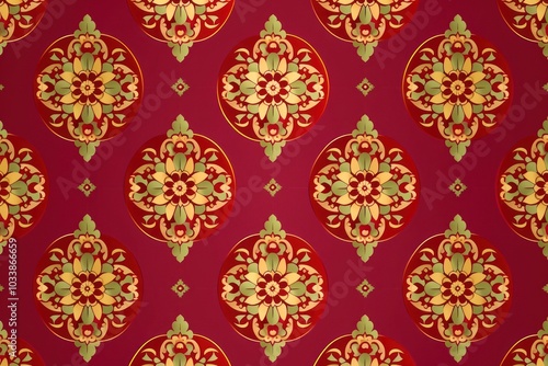 A thai traditional pattern backgrounds wallpaper gold.