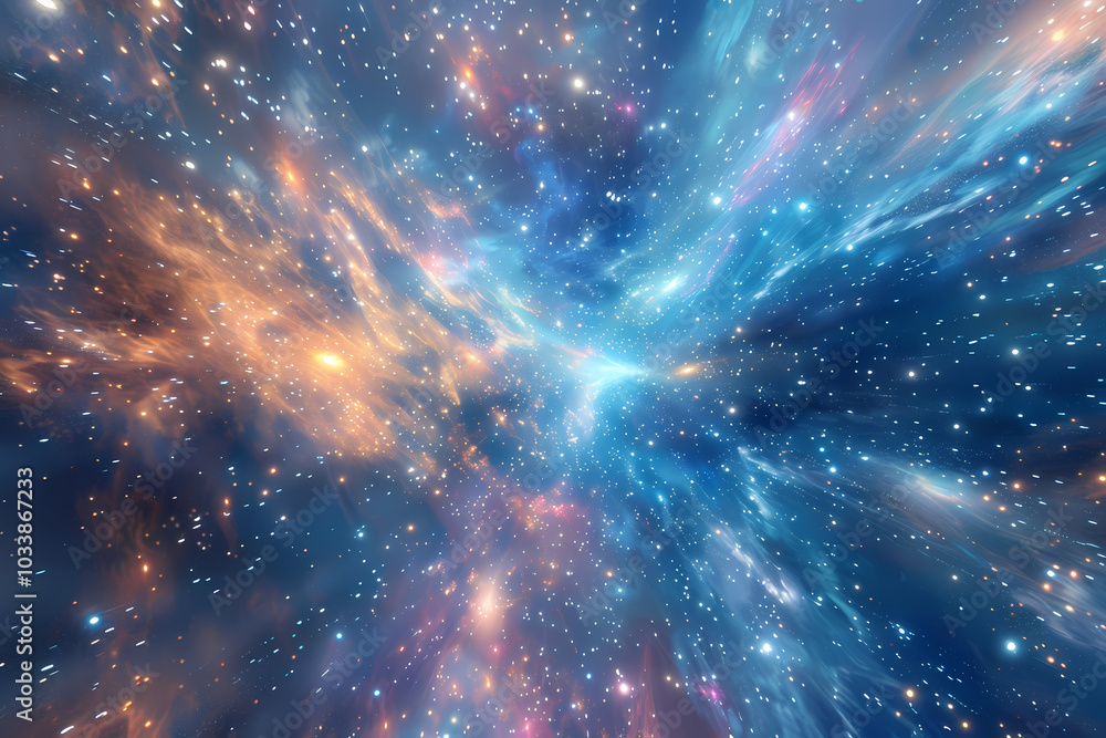 A stunning cosmic scene showcasing vibrant blues, oranges, and purples, evoking a sense of wonder and exploration in the vastness of space. A stunning cosmic scene showcasing vibrant blues, oranges, and purples, evoking a sense of wonder and exploration in the vastness of space.