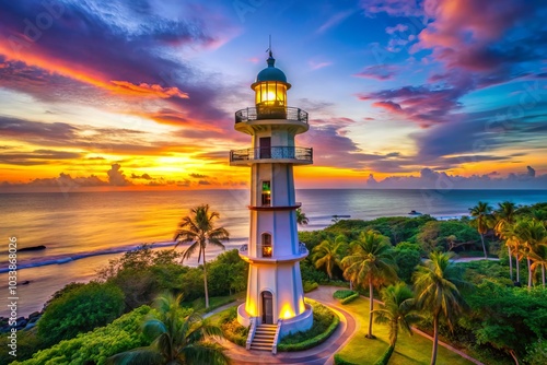 Urban Exploration Photography of Light Beacon Tower at Khao Lak, Takua Pa, Phang Nga, Thailand - Stunning Coastal Landmark, Adventure, Travel, and Scenic Views photo