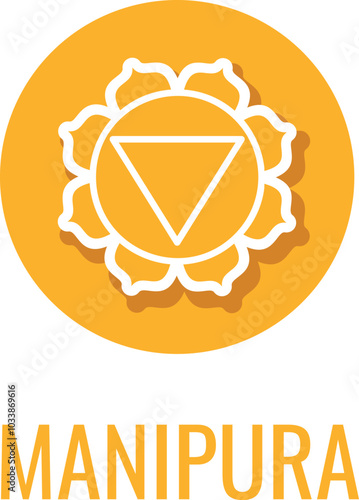 Manipura logo. Spa center emblem. Indian tantra sign