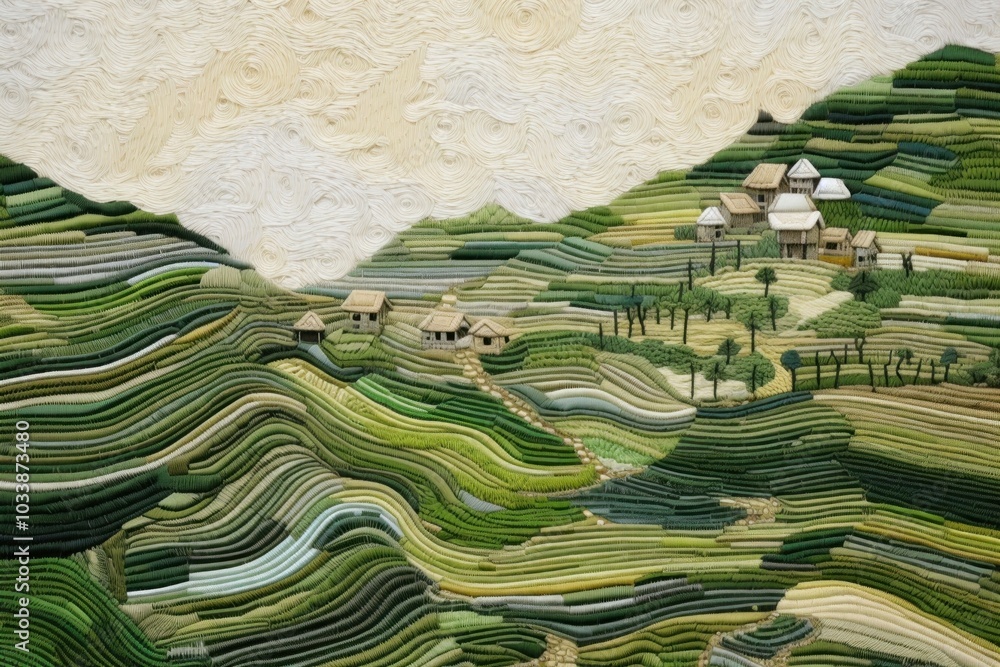 Fototapeta premium Rice terrace landscape outdoors nature.