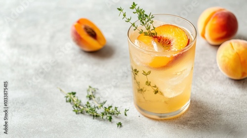 Refreshing Peach Cocktail with Thyme