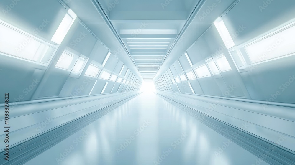 Futuristic Corridor with Bright Lights Futuristic Corridor with Bright Lights