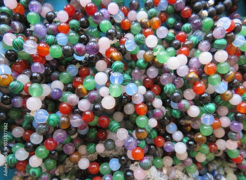 background of stone beaded jewelry
