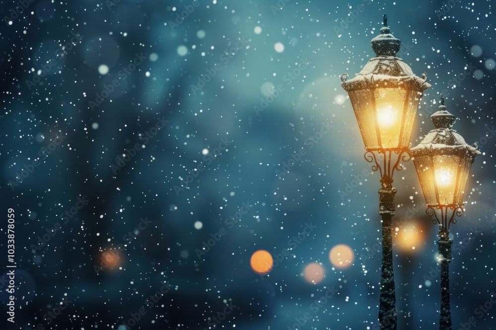 Christmas cozy blue night abstract background with sparkling stars and soft snowflakes Christmas cozy blue night abstract background with sparkling stars and soft snowflakes