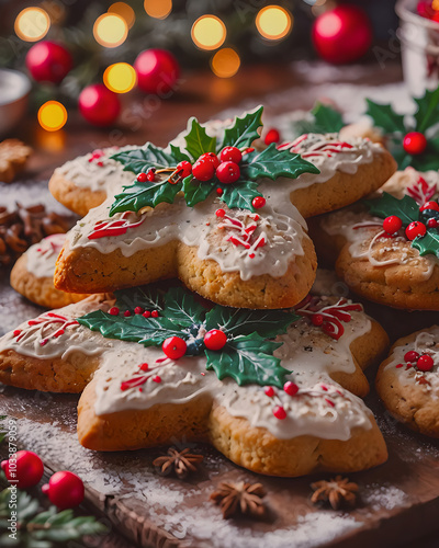 Pepperkake - Norwegian Christmas gingerbread cookies photo