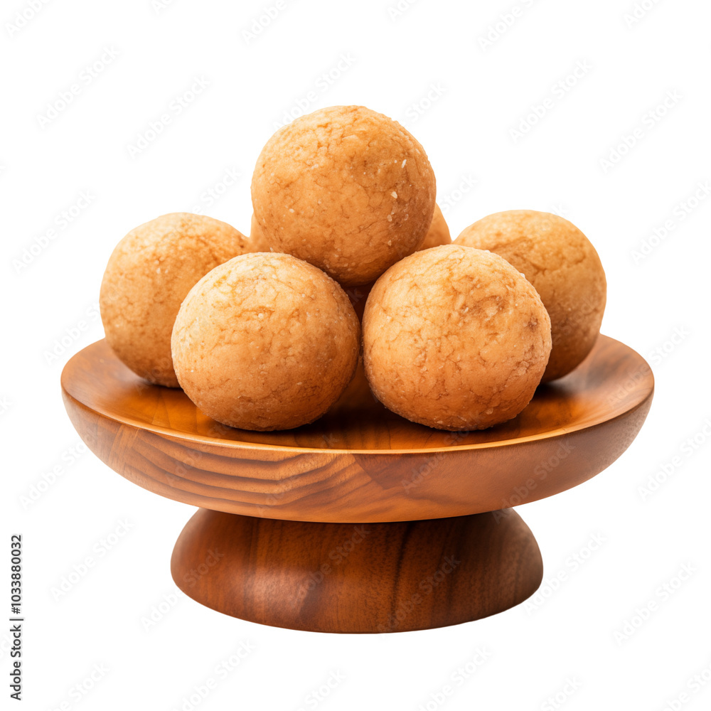 some of laddoo on a wooden plate indian food transparent background some of laddoo on a wooden plate indian food transparent background