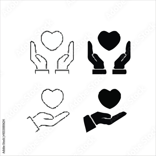 Care vector icon set 