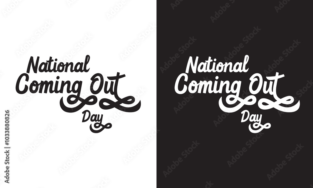 National Coming Out Day calligraphy hand lettering' Annual holiday in USA on October 11. LGBT community concept. template for banner, typography poster, sticker, t-shirt. Vector illustration .EPS 10 National Coming Out Day calligraphy hand lettering' Annual holiday in USA on October 11. LGBT community concept. template for banner, typography poster, sticker, t-shirt. Vector illustration .EPS 10