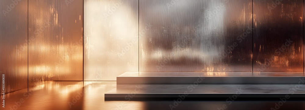 22. A sleek metal backdrop reflecting light, emphasizing a modern product aesthetic 22. A sleek metal backdrop reflecting light, emphasizing a modern product aesthetic