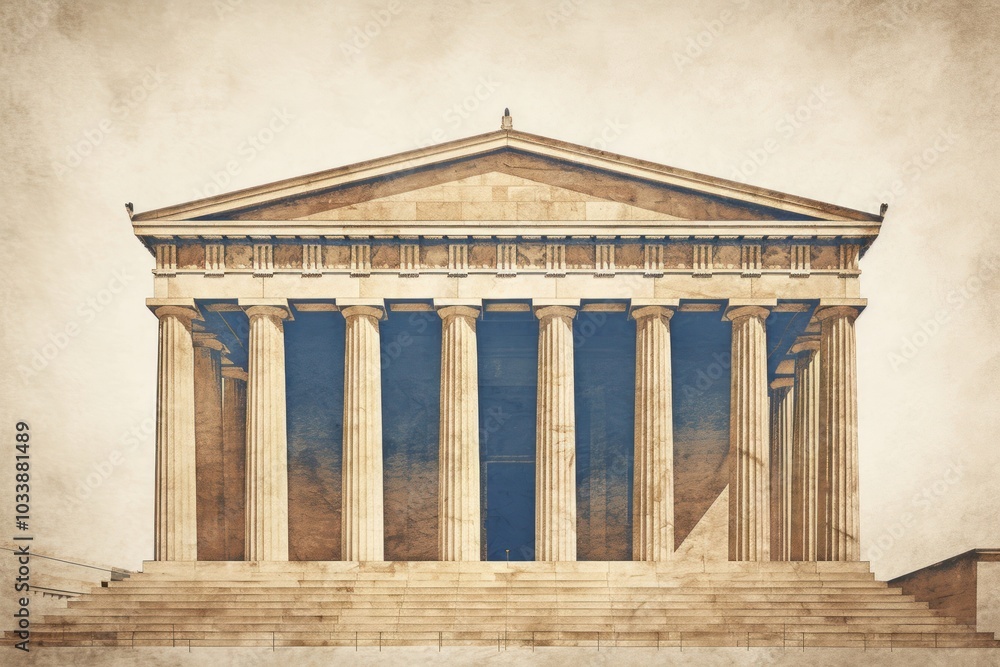 Obraz premium Greek architecture building column temple.