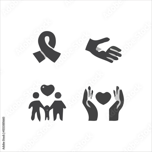 Care vector icon set 