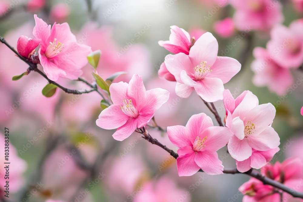 Delicate pink blossoms adorn tree branches, capturing the essence of springtime beauty and renewal in a serene, artistic, and tranquil nature setting. Delicate pink blossoms adorn tree branches, capturing the essence of springtime beauty and renewal in a serene, artistic, and tranquil nature setting.