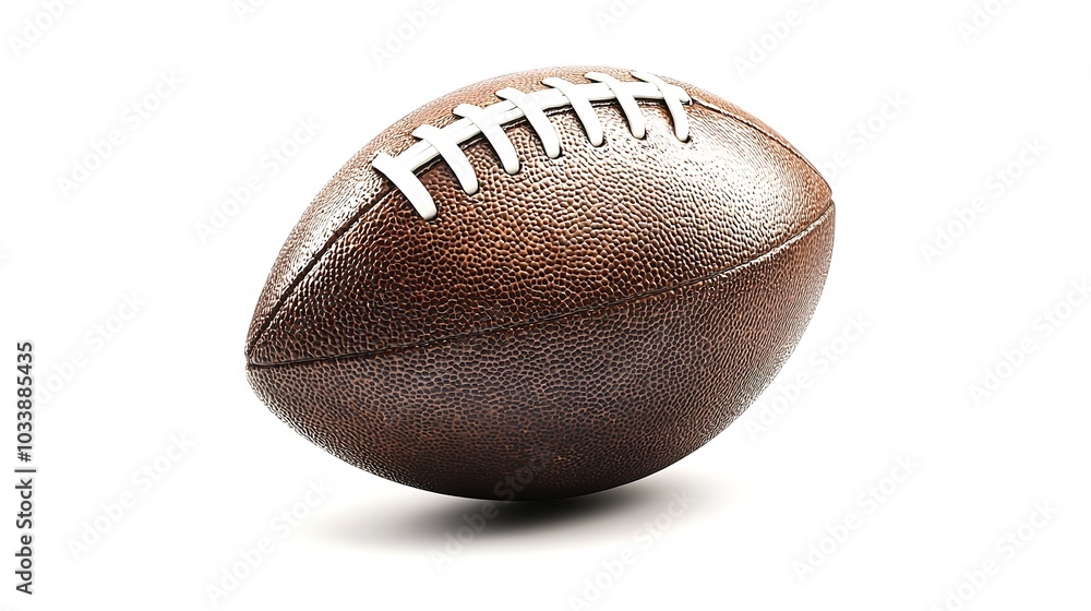 American football on white background, textured and detailed. American football on white background, textured and detailed.