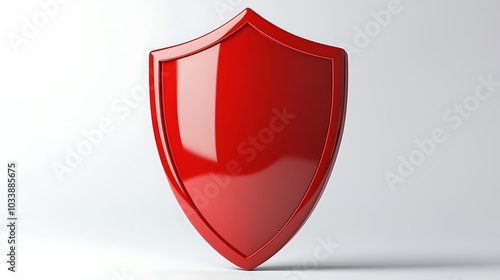 Free Download Simple red shield representing robust security strategies, set on a plain white background. - GFXLoad