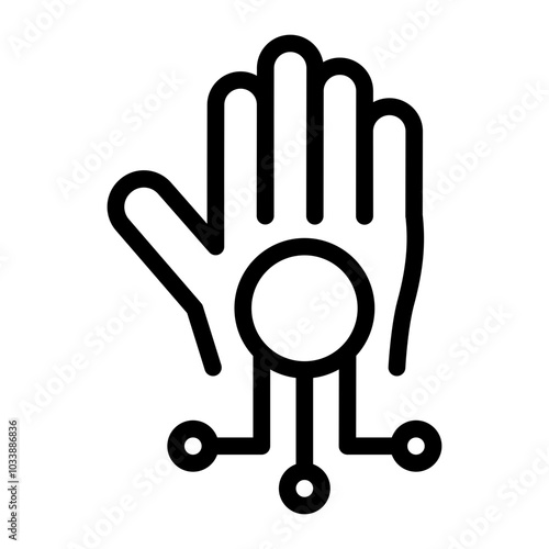 robotic hand outline icon