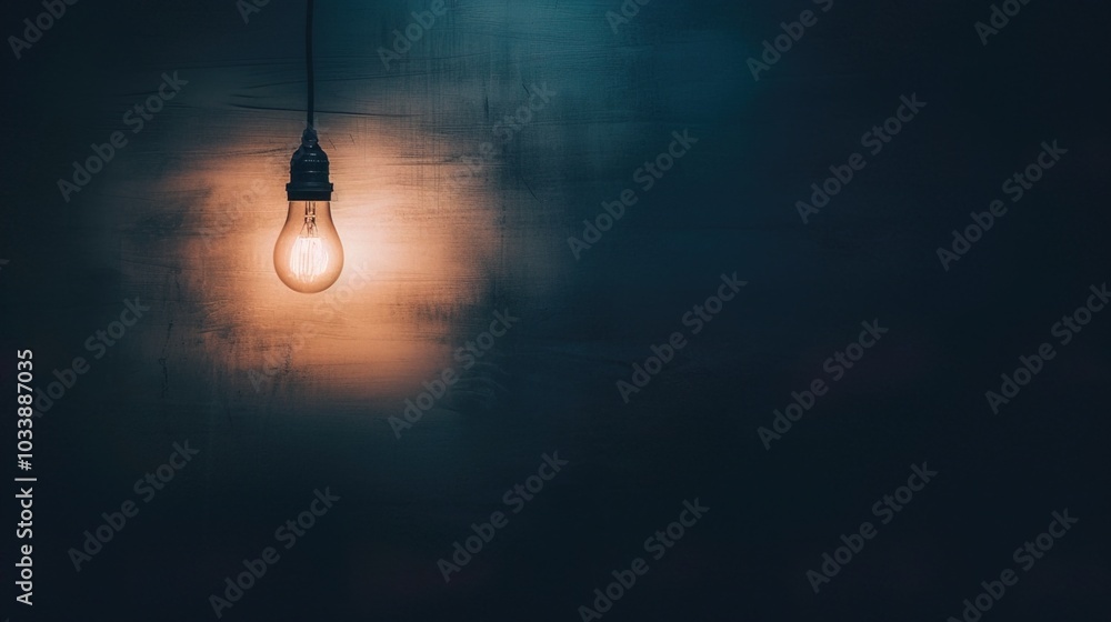 Dark empty room with single flickering light bulb casting long shadows, emphasizing absence of power and eerie atmosphere, minimalist setting with focus on light bulb's glow. Dark empty room with single flickering light bulb casting long shadows, emphasizing absence of power and eerie atmosphere, minimalist setting with focus on light bulb's glow.
