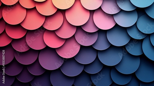 The background is composed of layered concentric circles in pink and blue, creating a dynamic and modern aesthetic.