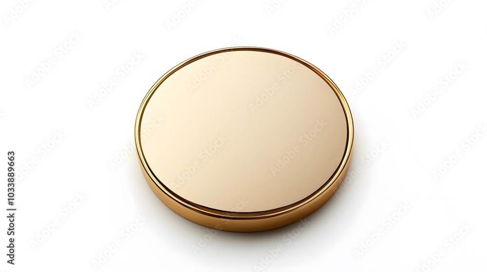 Gold medal on white background, top view. Space for design. Gold medal on white background, top view. Space for design.