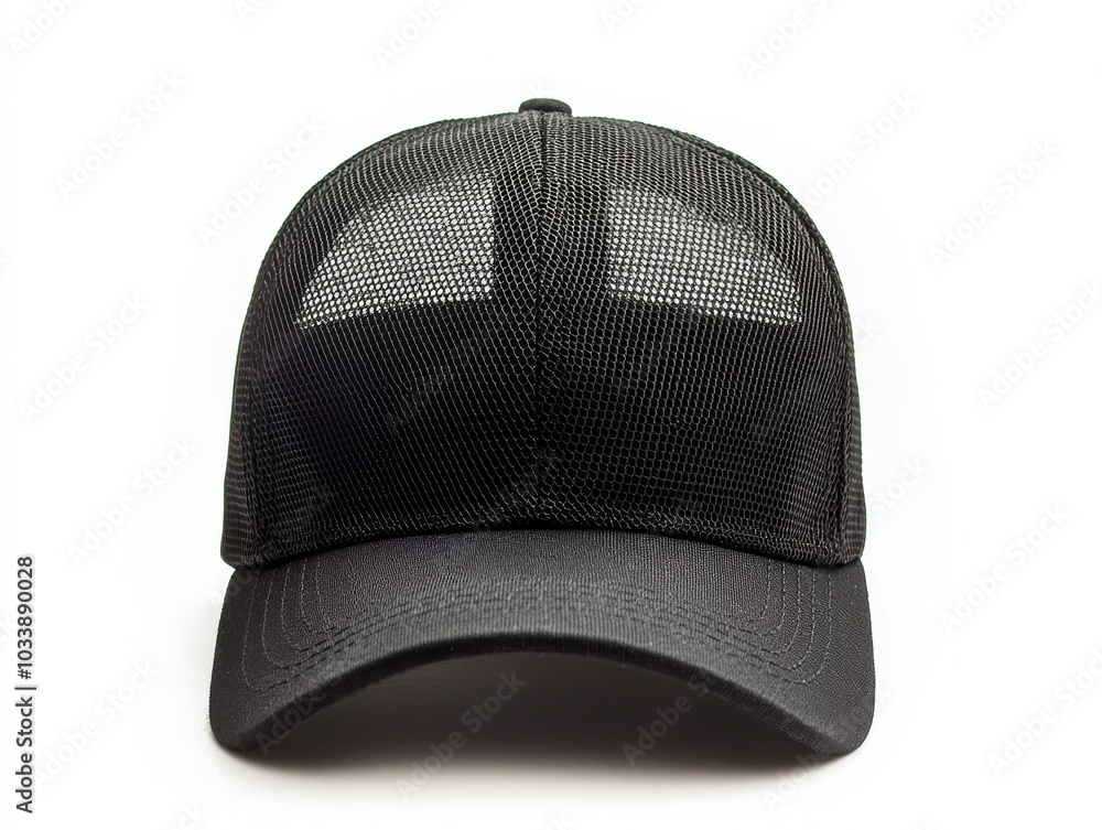 Snapback Hat Mockup in Black with Isolated Baseball Cap on White Snapback Hat Mockup in Black with Isolated Baseball Cap on White